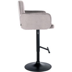 Juego de 2 taburetes de bar Los Ángeles, terciopelo negro grisáceo