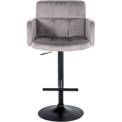 Set di 2 sgabelli da bar Los Angeles in velluto nero grigio