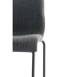 Tabouret de bar Hoover tissu 4 pieds noir gris clair