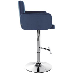 Set di 2 sgabelli da bar Los Angeles in velluto cromato blu