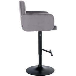 Set di 2 sgabelli da bar Los Angeles in velluto nero grigio scuro