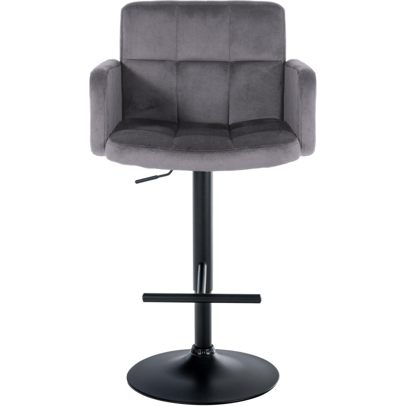 Set di 2 sgabelli da bar Los Angeles in velluto nero grigio scuro