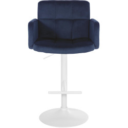 Set di 2 sgabelli da bar Los Angeles in velluto bianco blu