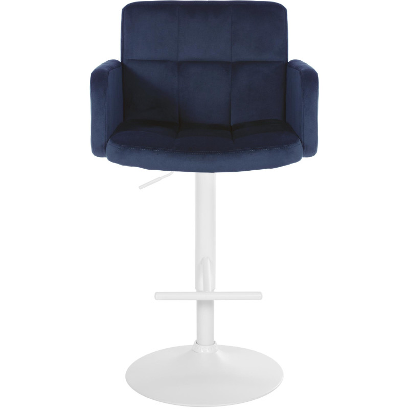 Set di 2 sgabelli da bar Los Angeles in velluto bianco blu