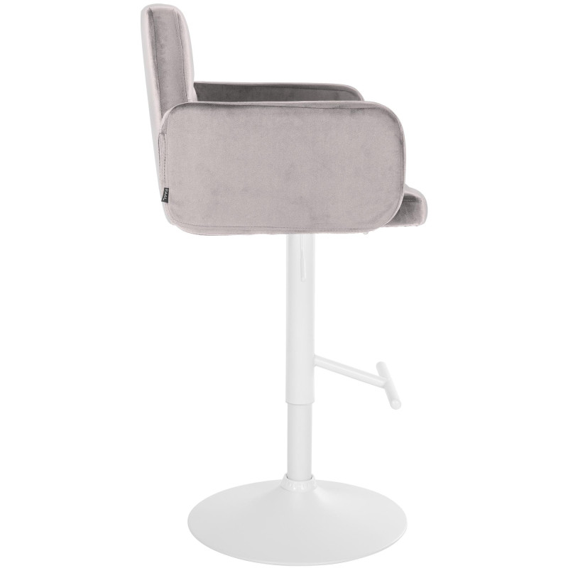 Ensemble de 2 tabourets de bar Los Angeles en velours blanc et gris