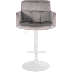 Set di 2 sgabelli da bar Los Angeles in velluto bianco grigio