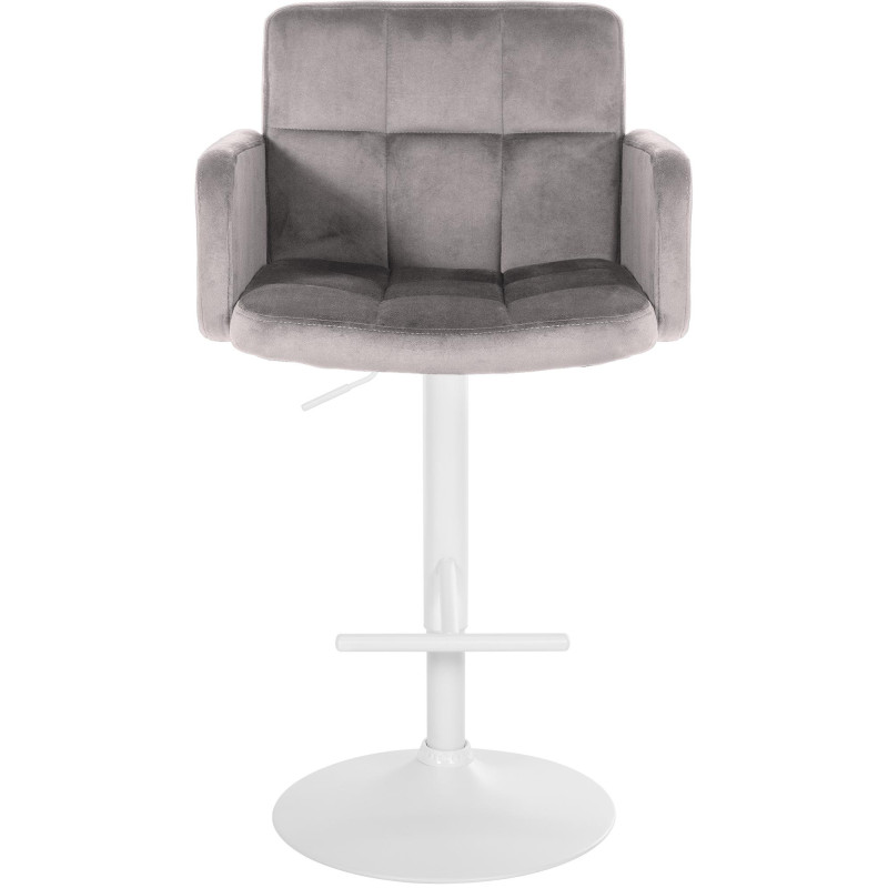 Set di 2 sgabelli da bar Los Angeles in velluto bianco grigio