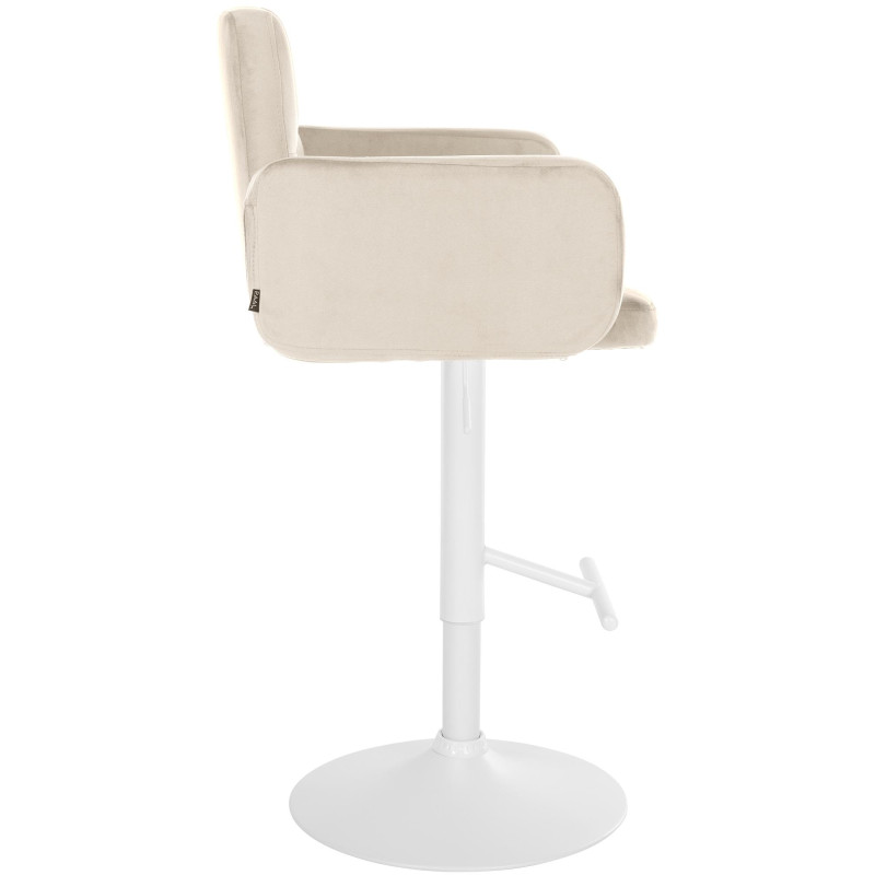 Set di 2 sgabelli da bar Los Angeles in velluto bianco crema