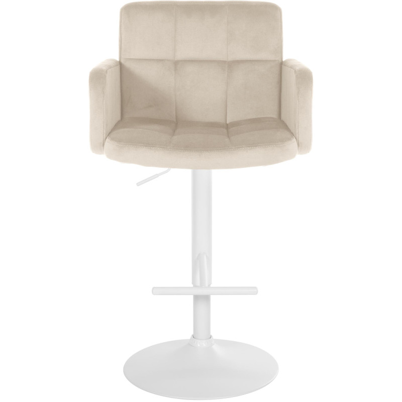 Conjunto de 2 banquetas de bar Los Angeles em veludo branco creme