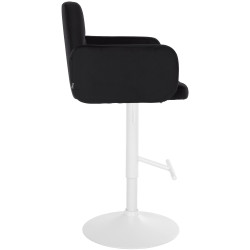 Set di 2 sgabelli da bar Los Angeles in velluto bianco nero