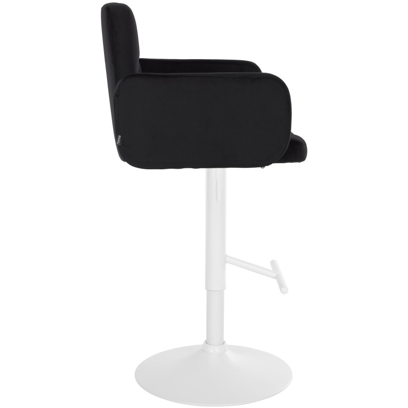 Ensemble de 2 tabourets de bar Los Angeles en velours blanc et noir