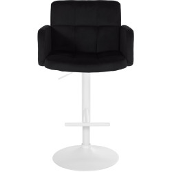 Set di 2 sgabelli da bar Los Angeles in velluto bianco nero