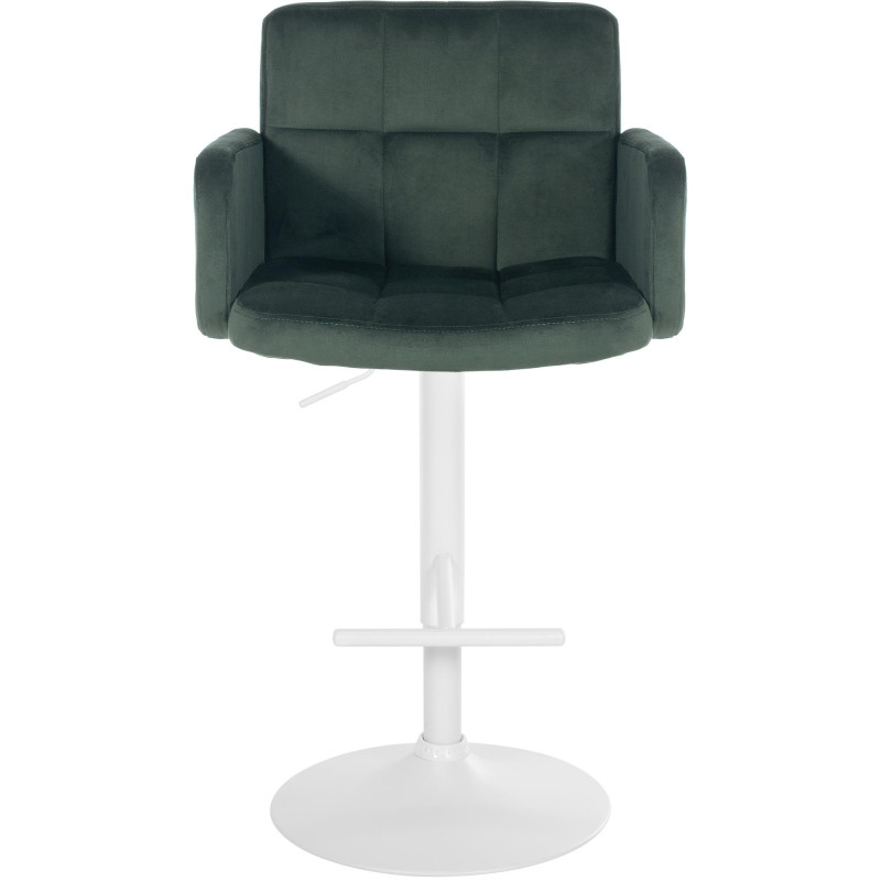 Ensemble de 2 tabourets de bar Los Angeles en velours blanc et vert foncé