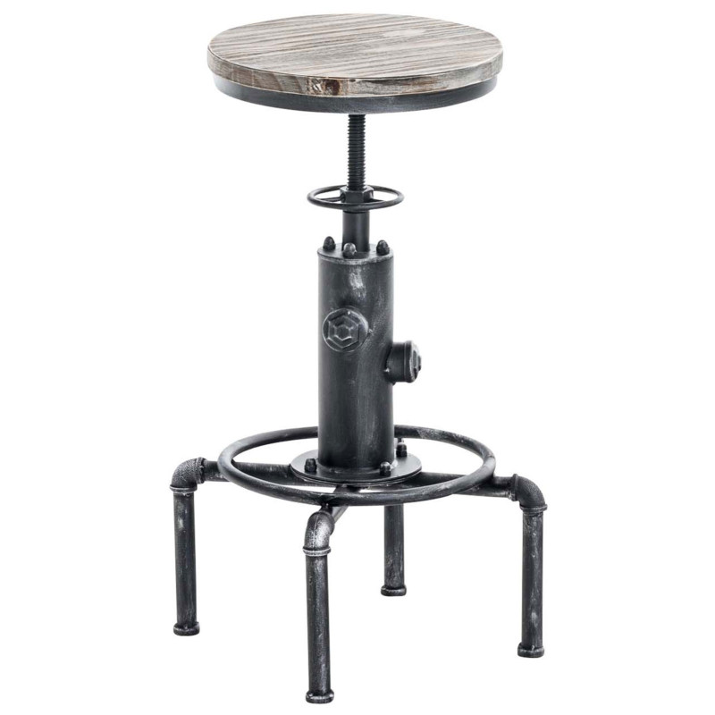 Set di 2 sgabelli da bar Lumos, legno argento anticato