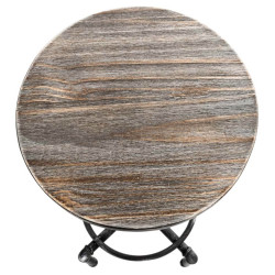 Set di 2 sgabelli da bar Lumos, legno argento anticato