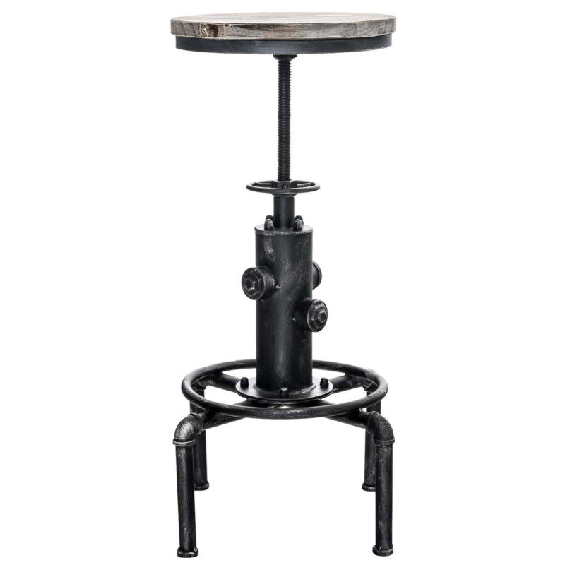 Set di 2 sgabelli da bar Lumos, legno argento anticato