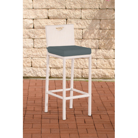 Tabouret de bar Mari gris fer blanc