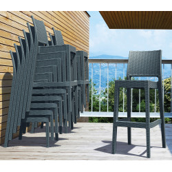 Ensemble de 4 tabourets de bar Jamaica, gris foncé