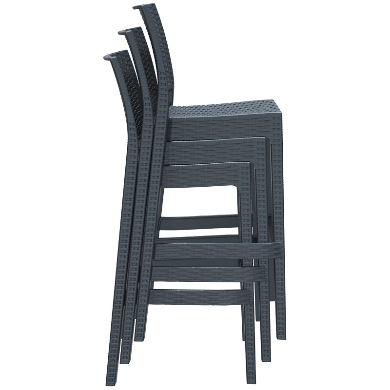 Set di 4 sgabelli da bar Jamaica, grigio scuro