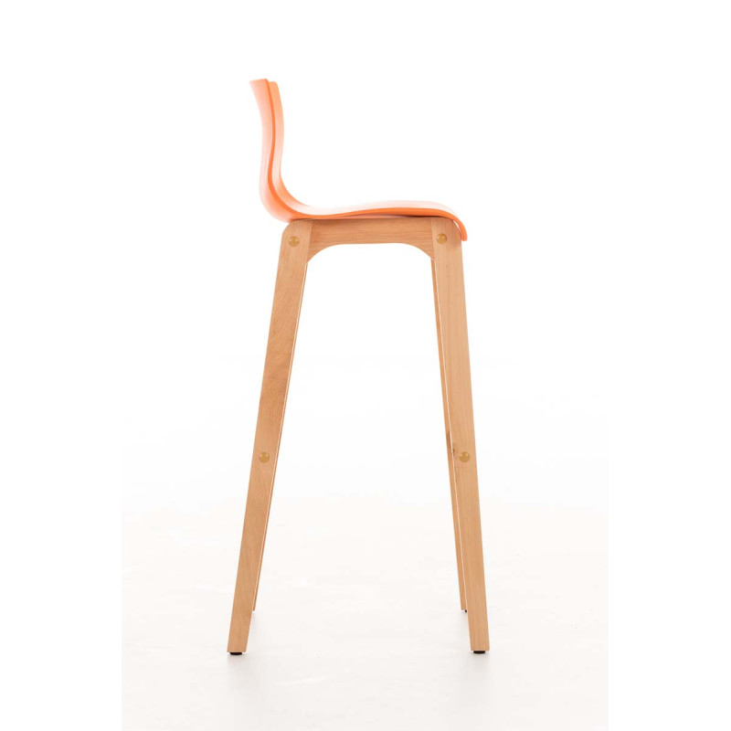 Tabouret de bar à 4 pieds Hoover Natura orange