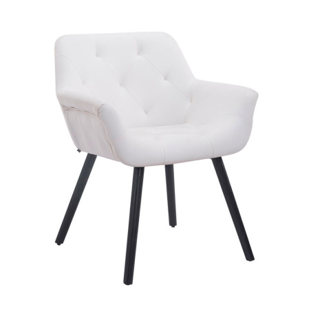 Chaise visiteur Cassidy simili cuir noir et blanc