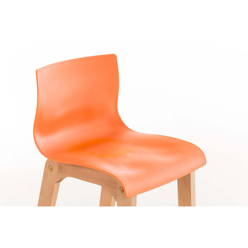 Tabouret de bar à 4 pieds Hoover Natura orange