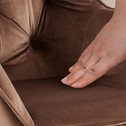 Chaise visiteur Cassis velours marron