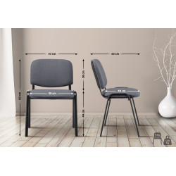 Chaise visiteur Ken en tissu gris