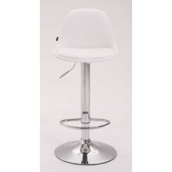 Lot de 2 tabourets de bar Kiel entièrement rembourrés en similicuir chromé blanc