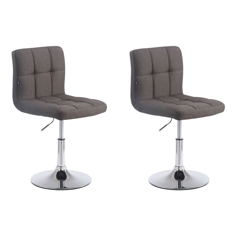 Lot de 2 chaises longues Palma V2 tissu gris foncé