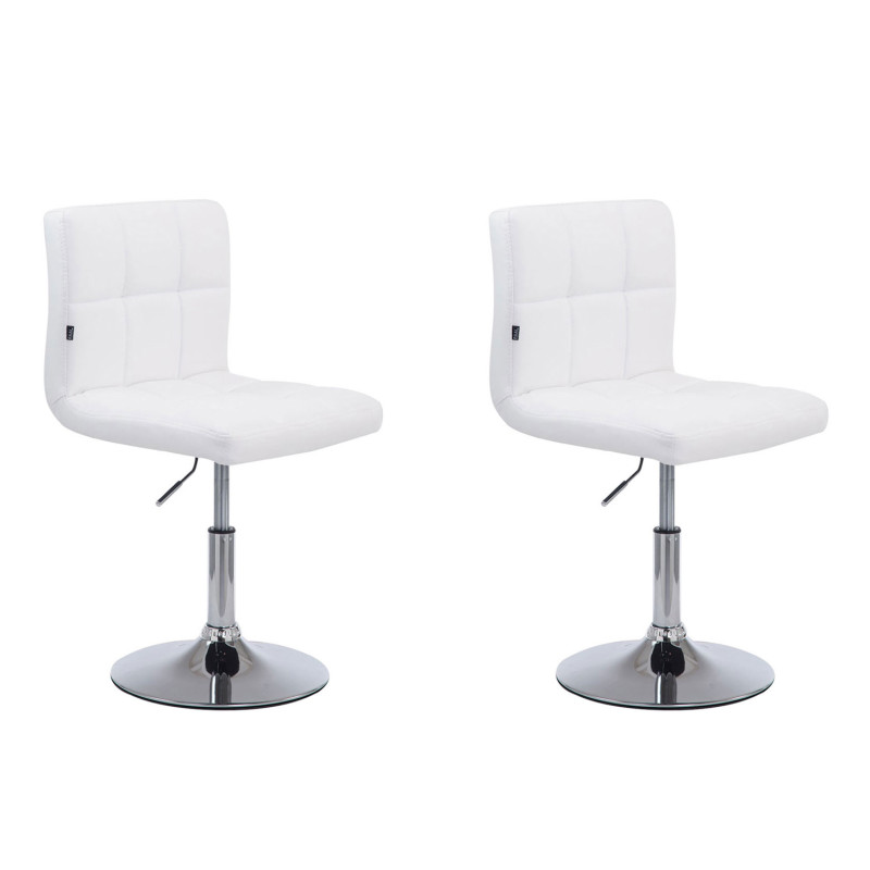 Lot de 2 chaises longues Palma V2 en similicuir blanc