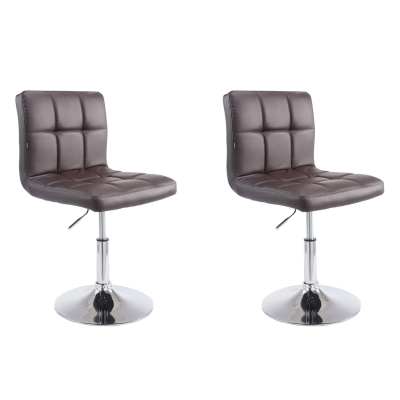 Lot de 2 chaises longues Palma V2 en similicuir marron