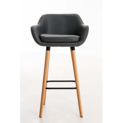 Lot de 2 tabourets de bar Grant simili cuir gris