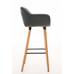 Lot de 2 tabourets de bar Grant simili cuir gris