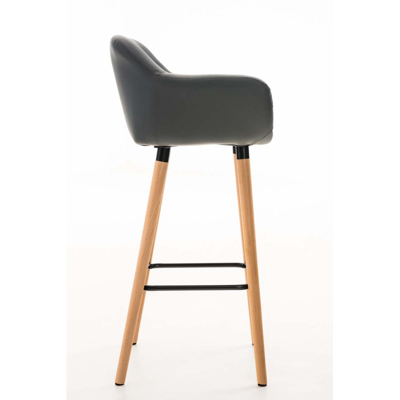 Lot de 2 tabourets de bar Grant simili cuir gris