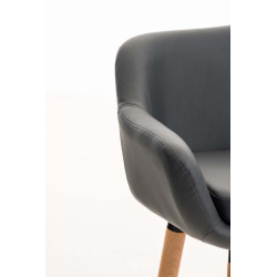 Lot de 2 tabourets de bar Grant simili cuir gris