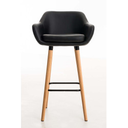 Lot de 2 tabourets de bar Grant simili cuir noir