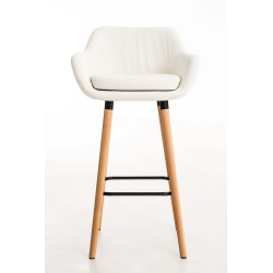 Lot de 2 tabourets de bar Grant simili cuir blanc