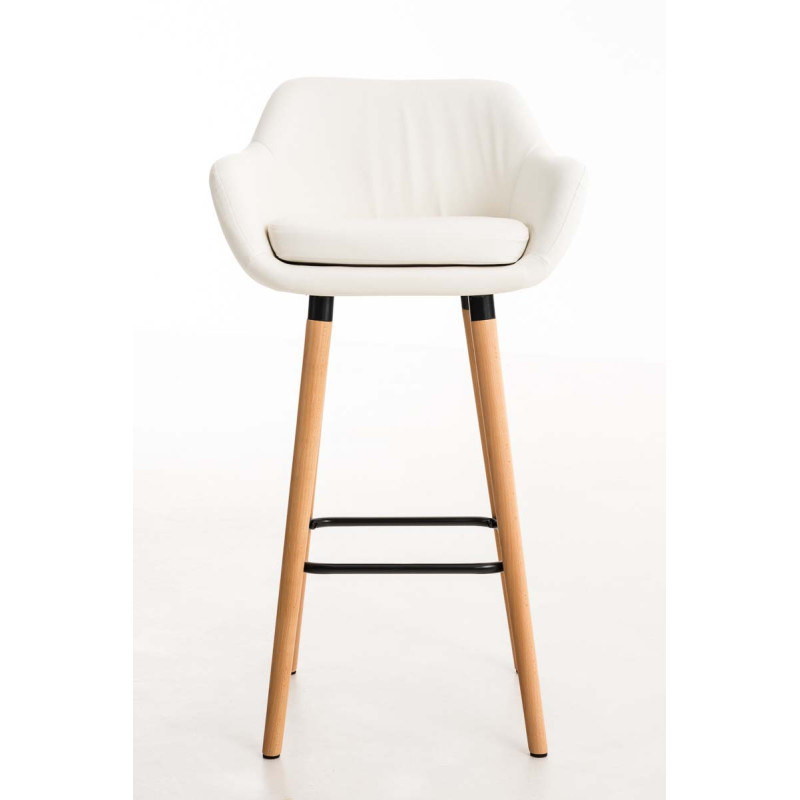Lot de 2 tabourets de bar Grant simili cuir blanc