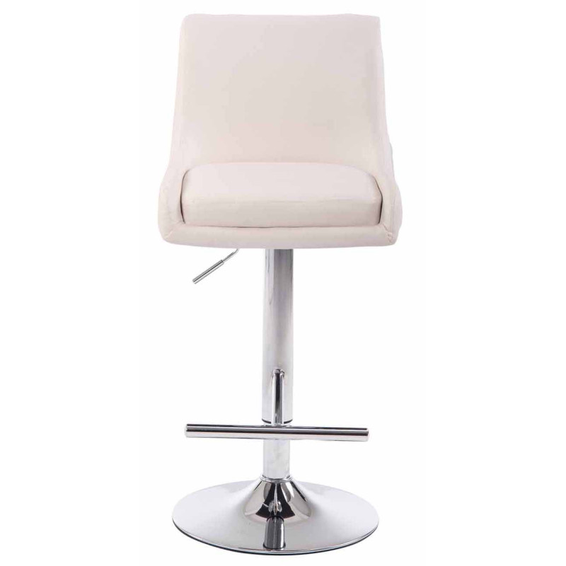 Lot de 2 tabourets de bar Club simili cuir chromé blanc