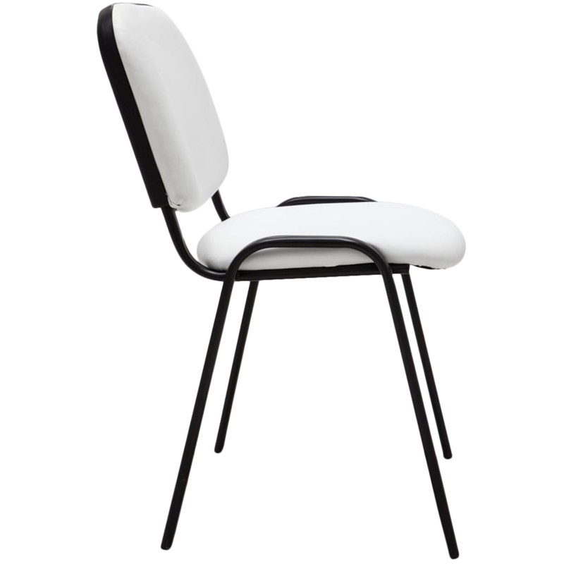 Chaise visiteur Ken en cuir artificiel blanc