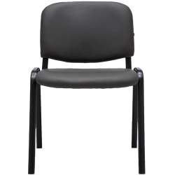 Chaise visiteur Ken simili cuir gris
