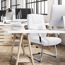 Chaise visiteur Attila blanche