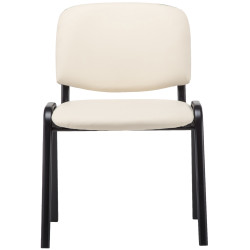 Chaise visiteur Ken similicuir crème