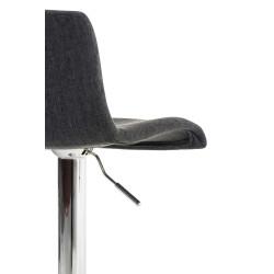Lot de 2 tabourets de bar Hoover tissu chrome gris foncé