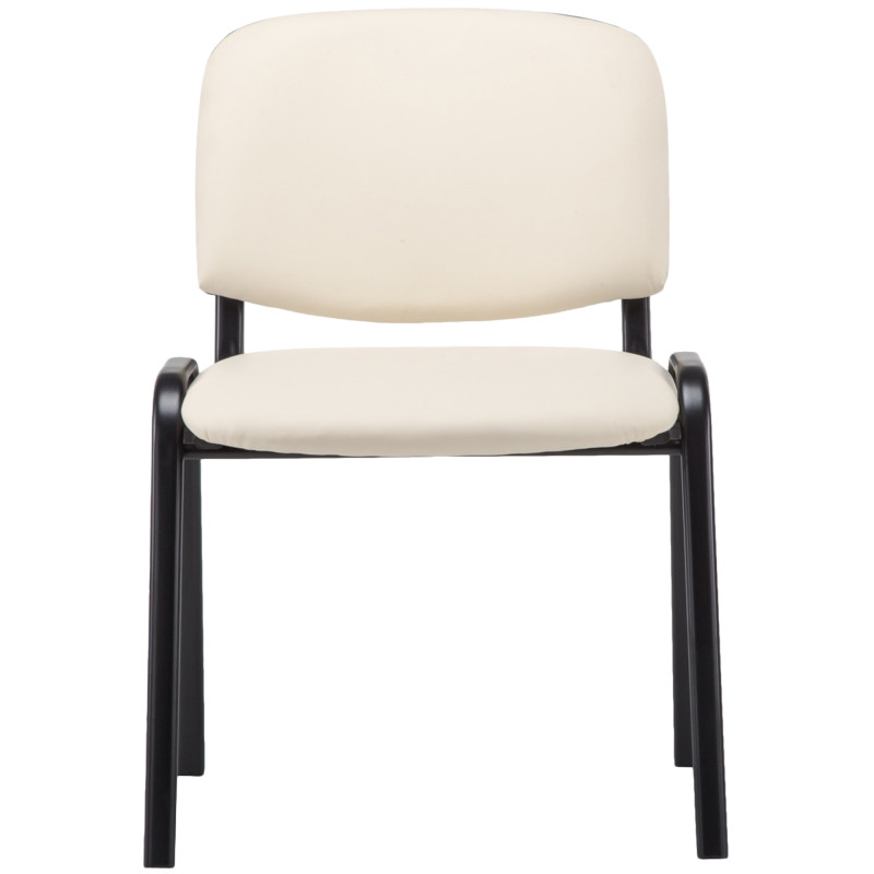 Chaise visiteur Ken similicuir crème