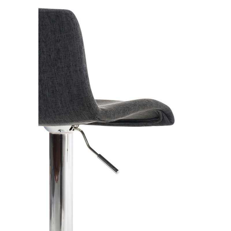 Lot de 2 tabourets de bar Hoover tissu chrome gris foncé