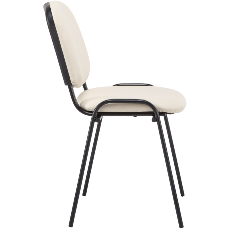 Chaise visiteur Ken similicuir crème