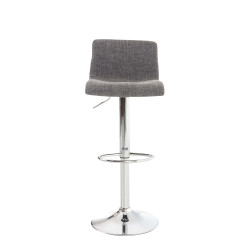 Lot de 2 tabourets de bar Hoover tissu chrome gris clair