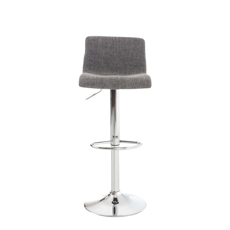 Lot de 2 tabourets de bar Hoover tissu chrome gris clair